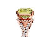 Rose gold Fancy Yellow Asscher  Halo Twist Band Solitaire Prong Setting Ring_5