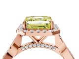 Rose gold Fancy Yellow Asscher  Halo Twist Band Solitaire Ring_28