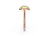 Rose gold Fancy Yellow Asscher  Halo Twisted Band Four-Prong Diamond Ring_2