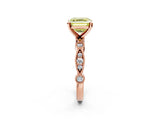 Rose gold Fancy Yellow Asscher  Milgrain Bezel Diamond Engagement Ring with Solitaire Prong Setting_31
