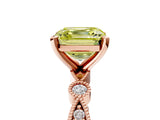 Rose gold Fancy Yellow Asscher  Milgrain Bezel Diamond Engagement Ring with Solitaire Prong Setting_34