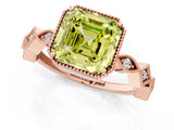 Rose gold Fancy Yellow Asscher  Milgrain Marquise Diamond Twist Band Ring_34