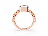 Rose gold Fancy Yellow Asscher  Milgrain Marquise Diamond Twist Band Ring_36