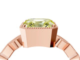 Rose gold Fancy Yellow Asscher  Milgrain Marquise Diamond Twist Band Ring_37