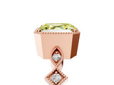 Rose gold Fancy Yellow Asscher  Milgrain Marquise Diamond Twist Band Ring_38