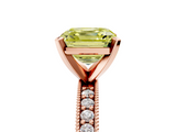Rose gold Fancy Yellow Asscher  Milgrain Pave Diamond Engagement Ring with Four-Prong Setting_5