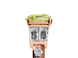 Rose gold Fancy Yellow Asscher  Solitaire Baguette Side Stone Channel Set Engagement Ring_5
