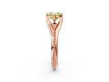 Rose gold Fancy Yellow Asscher  Solitaire Beaded Band Six-Prong Setting_2