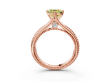 Rose gold Fancy Yellow Asscher  Solitaire Beaded Band Six-Prong Setting_3