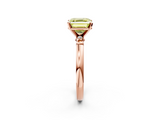 Rose gold Fancy Yellow Asscher  Solitaire Beaded Band with Four-Prong Setting_2