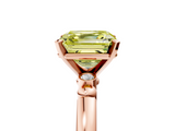 Rose gold Fancy Yellow Asscher  Solitaire Beaded Band with Four-Prong Setting_5