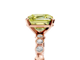 Rose gold Fancy Yellow Asscher  Solitaire Bezel Accent Diamond Engagement Ring with Beaded Band and Four-Prong Setting_5