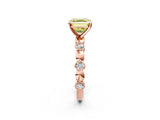 Rose gold Fancy Yellow Asscher  Solitaire Bezel-Set Diamond Ring with Beaded Band and Four-Prong Setting_50