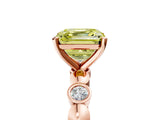 Rose gold Fancy Yellow Asscher  Solitaire Bezel-Set Diamond Ring with Beaded Band and Four-Prong Setting_53