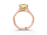 Rose gold Fancy Yellow Asscher  Solitaire Bezel-Set Diamond Ring with Channel-Set Band_20