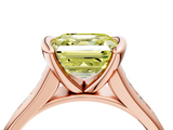 Rose gold Fancy Yellow Asscher  Solitaire Bezel-Set Diamond Ring with Channel-Set Band_21