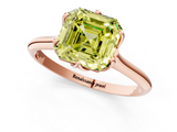 Rose gold Fancy Yellow Asscher  Solitaire Cathedral Diamond Ring with Six-Prong Setting_18