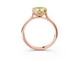 Rose gold Fancy Yellow Asscher  Solitaire Cathedral Diamond Ring with Six-Prong Setting_20