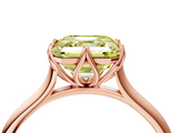 Rose gold Fancy Yellow Asscher  Solitaire Cathedral Diamond Ring with Six-Prong Setting_21