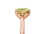 Rose gold Fancy Yellow Asscher  Solitaire Cathedral Diamond Ring with Six-Prong Setting_22