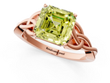 Rose gold Fancy Yellow Asscher  Solitaire Celtic Knot Engagement Ring with Four-Prong Setting_51