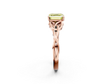 Rose gold Fancy Yellow Asscher  Solitaire Celtic Knot Engagement Ring with Four-Prong Setting_52