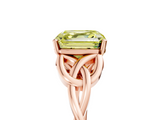 Rose gold Fancy Yellow Asscher  Solitaire Celtic Knot Engagement Ring with Four-Prong Setting_55