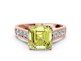Rose gold Fancy Yellow Asscher  Solitaire Channel-Set Diamond Engagement Ring with Four-Prong Setting_33