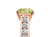 Rose gold Fancy Yellow Asscher  Solitaire Channel-Set Diamond Engagement Ring with Four-Prong Setting_38