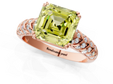 Rose gold Fancy Yellow Asscher  Solitaire Chevron Pave Diamond Engagement Ring with Six-Prong Setting_4