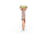 Rose gold Fancy Yellow Asscher  Solitaire Chevron Pave Diamond Engagement Ring with Six-Prong Setting_5