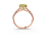 Rose gold Fancy Yellow Asscher  Solitaire Chevron Pave Diamond Engagement Ring with Six-Prong Setting_6