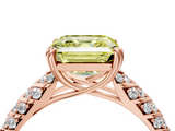 Rose gold Fancy Yellow Asscher  Solitaire Chevron Pave Diamond Engagement Ring with Six-Prong Setting_7