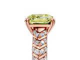 Rose gold Fancy Yellow Asscher  Solitaire Chevron Pave Diamond Engagement Ring with Six-Prong Setting_8