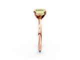 Rose gold Fancy Yellow Asscher  Solitaire Diamond Engagement Ring with Four-Prong Setting on a Classic Band_27
