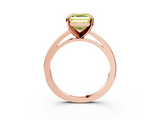 Rose gold Fancy Yellow Asscher  Solitaire Diamond Engagement Ring with Four-Prong Setting on a Classic Band_28