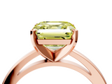 Rose gold Fancy Yellow Asscher  Solitaire Diamond Engagement Ring with Four-Prong Setting on a Classic Band_29