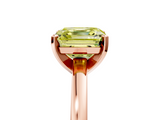 Rose gold Fancy Yellow Asscher  Solitaire Diamond Engagement Ring with Four-Prong Setting on a Classic Band_30