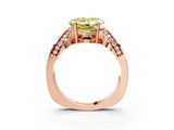 Rose gold Fancy Yellow Asscher  Solitaire Diamond Engagement Ring with Pave Band and Four-Prong Setting 5