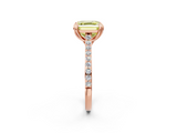 Rose gold Fancy Yellow Asscher  Solitaire Diamond Engagement Ring with Pave Band and Six-Prong Setting_2