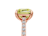 Rose gold Fancy Yellow Asscher  Solitaire Diamond Engagement Ring with Pave Band and Six-Prong Setting_5