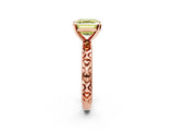 Rose gold Fancy Yellow Asscher  Solitaire Diamond Engagement Ring with XO Engraved Band and Four-Prong Setting 2