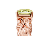 Rose gold Fancy Yellow Asscher  Solitaire Diamond Leaf Vine Band with Prong Setting_23