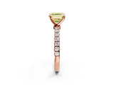 Rose gold Fancy Yellow Asscher  Solitaire Diamond Pavé Band with Four-Prong Setting_2