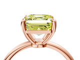 Rose gold Fancy Yellow Asscher  Solitaire Diamond Ring with 4-Prong Setting on a Classic Band_7