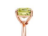 Rose gold Fancy Yellow Asscher  Solitaire Diamond Ring with 4-Prong Setting on a Classic Band_8