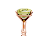 Rose gold Fancy Yellow Asscher  Solitaire Diamond Ring with Bamboo Band and Four-Prong Setting_27