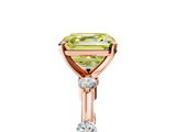 Rose gold Fancy Yellow Asscher  Solitaire Diamond Ring with Bezel Set Side Stones and Prong Setting_5