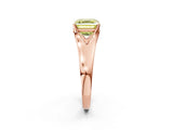 Rose gold Fancy Yellow Asscher  Solitaire Diamond Ring with Cathedral Band and Four-Prong Setting_85