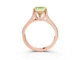 Rose gold Fancy Yellow Asscher  Solitaire Diamond Ring with Cathedral Band and Four-Prong Setting_86
